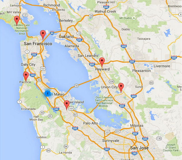 Map of Project Manager / Program Manager Jobs in Silicon Valley