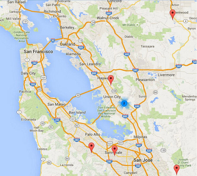 Map of QA Engineer Jobs in Silicon Valley